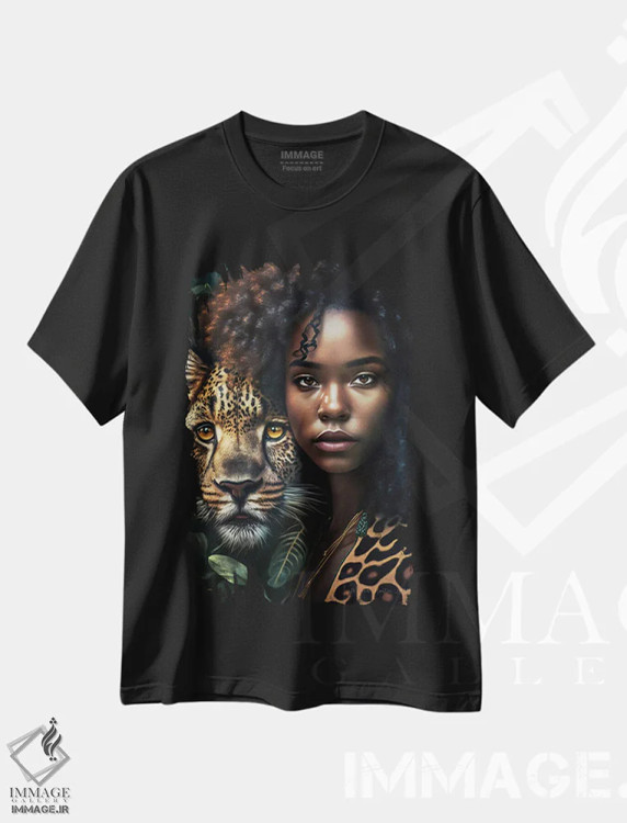 تیشرت مشکی طرح دار آثار دیجیتال وایلد آرت - فروشگاه ایماژ