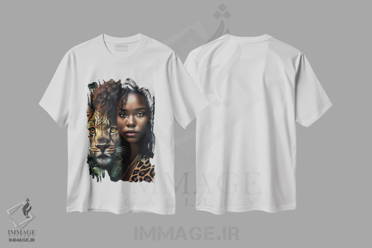 تیشرت سفید طرح دار آثار دیجیتال وایلد آرت - immage.ir