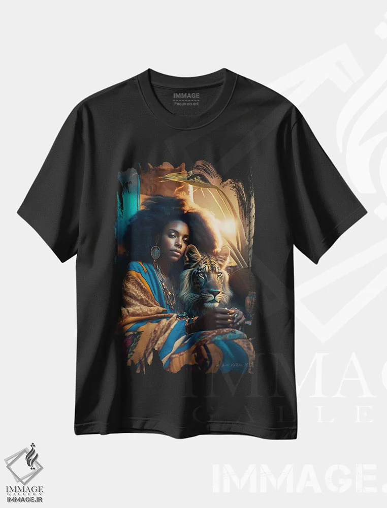 تیشرت مشکی طرح دار آثار دیجیتال وایلد آرت - فروشگاه ایماژ