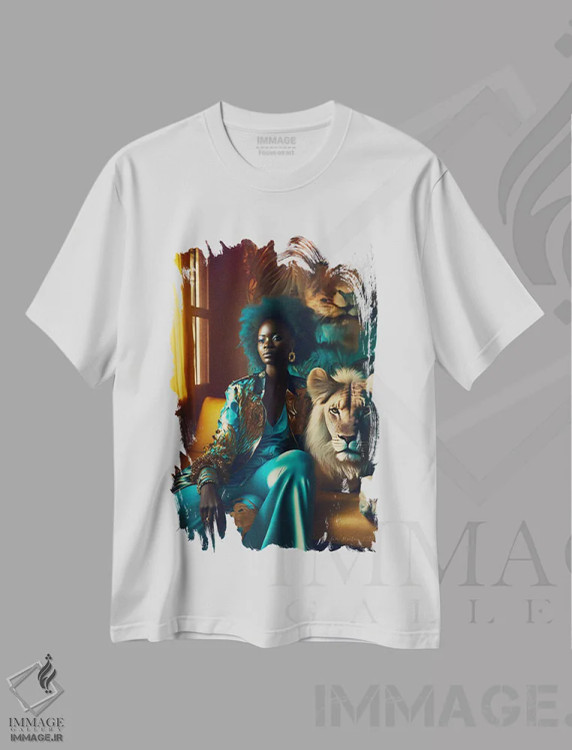 تیشرت سفید طرح دار آثار دیجیتال وایلد آرت - فروشگاه ایماژ