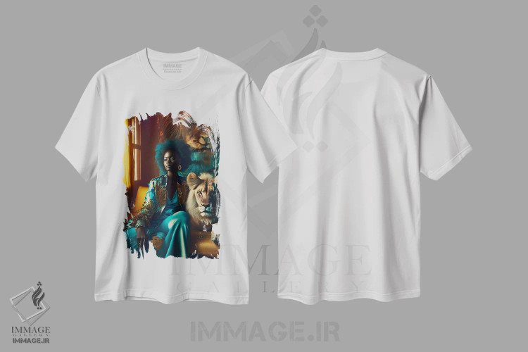 تیشرت سفید طرح دار آثار دیجیتال وایلد آرت - فروشگاه ایماژ