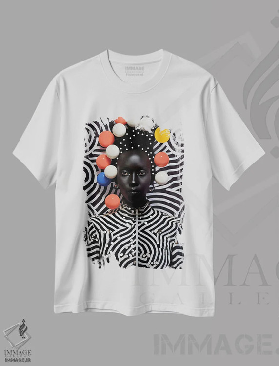 تیشرت سفید طرح دار مد سطح بالای آفریقایی ۲، هنر آمریکایی آفریقایی تبار اثر دیجیتال وایلد آرت | فروشگاه ایماژ