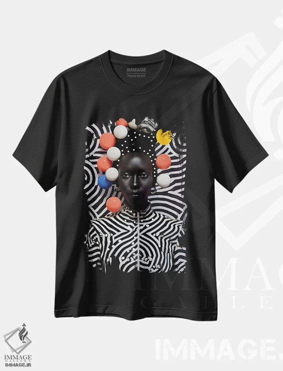 تیشرت مشکی طرح دار مد سطح بالای آفریقایی ۲، هنر آمریکایی آفریقایی تبار اثر دیجیتال وایلد آرت | immage.ir