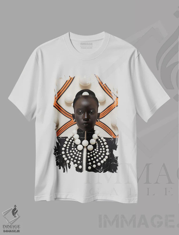 تیشرت سفید طرح دار مد سطح بالای آفریقایی ۳، هنر آمریکایی آفریقایی تبار اثر دیجیتال وایلد آرت | immage.ir