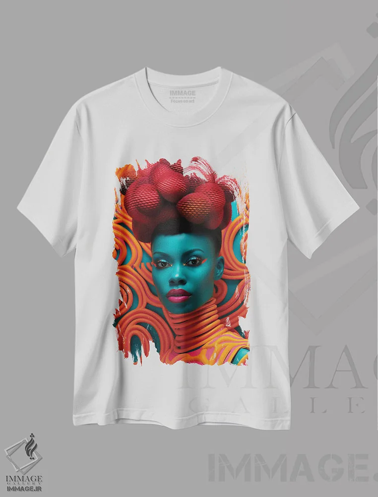 تیشرت سفید طرح دار مد سطح بالای آفریقایی ۴، هنر آمریکایی آفریقایی تبار اثر دیجیتال وایلد آرت | immage.ir