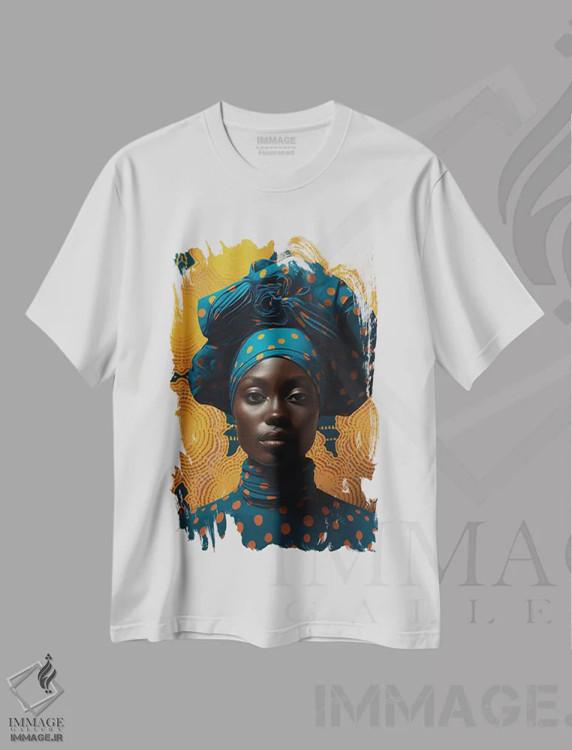 تیشرت سفید طرح دار مد سطح بالای آفریقایی ۶، هنر آمریکایی آفریقایی تبار اثر دیجیتال وایلد آرت | immage.ir