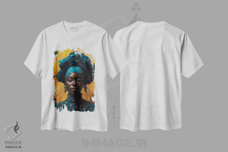 تیشرت سفید طرح دار مد سطح بالای آفریقایی ۶، هنر آمریکایی آفریقایی تبار اثر دیجیتال وایلد آرت | immage.ir