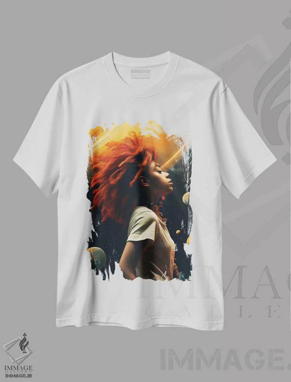 تیشرت سفید طرح دار شادی تجربی، هنر آمریکایی آفریقایی تبار اثر دیجیتال وایلد آرت | فروشگاه ایماژ