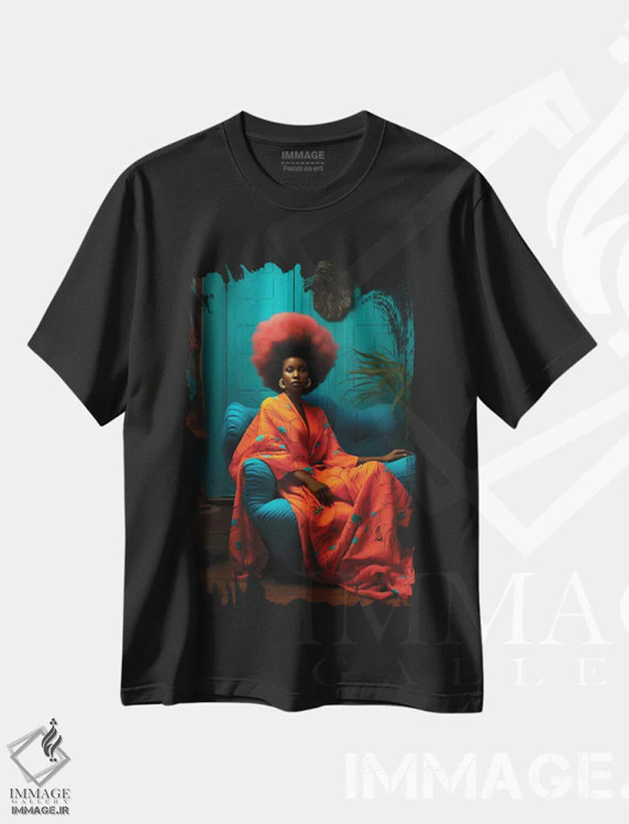 تیشرت مشکی طرح دار مد سطح بالای آفریقایی ۹، هنر آمریکایی آفریقایی تبار اثر دیجیتال وایلد آرت | immage.ir