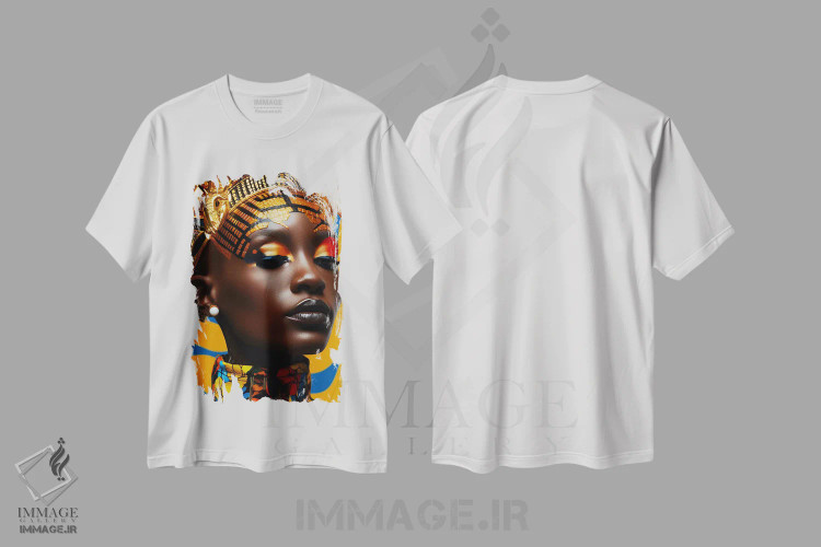 تیشرت سفید طرح دار مد آفریقایی ۲، هنر آمریکایی آفریقایی تبار اثر دیجیتال وایلد آرت | immage.ir