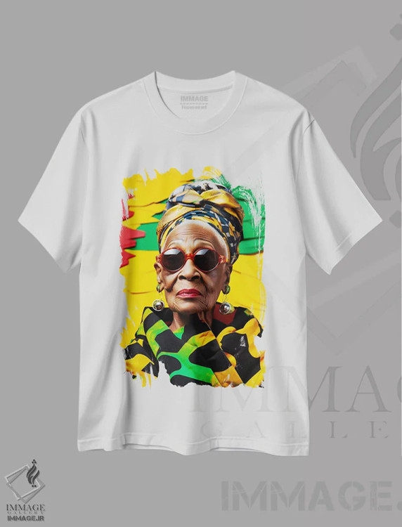 تیشرت سفید طرح دار ملکه آفریقایی-کارائیبی ۱، هنر آمریکایی آفریقایی تبار اثر دیجیتال وایلد آرت | فروشگاه ایماژ