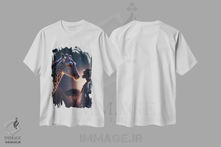 تیشرت سفید طرح دار دختر آفریقایی آینده گرا، هنر آمریکایی آفریقایی تبار اثر دیجیتال وایلد آرت | immage.ir