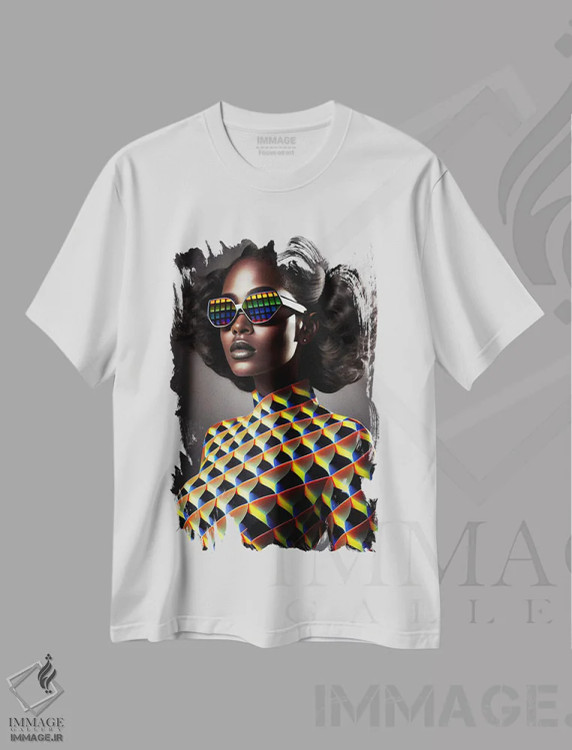 تیشرت سفید طرح دار آثار دیجیتال وایلد آرت - immage.ir