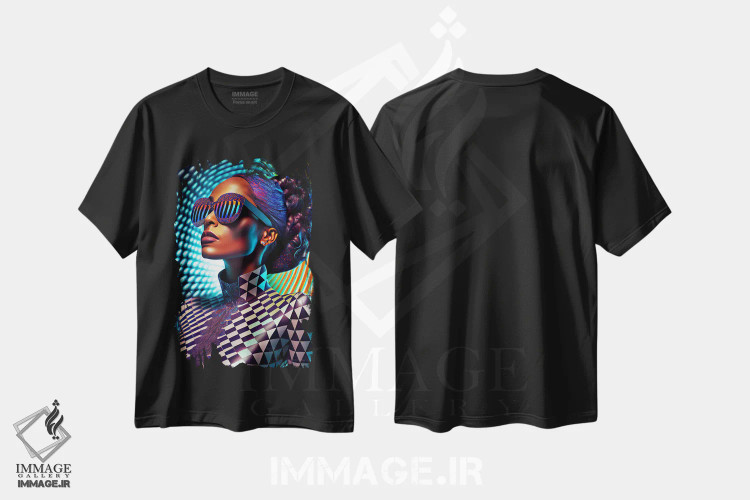 تیشرت مشکی طرح دار آثار دیجیتال وایلد آرت - immage.ir