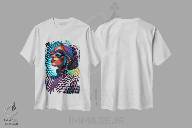 تیشرت سفید طرح دار آثار دیجیتال وایلد آرت - فروشگاه ایماژ