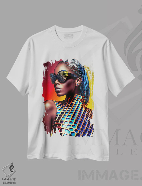 تیشرت سفید طرح دار آثار دیجیتال وایلد آرت - immage.ir