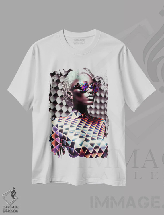 تیشرت سفید طرح دار آثار دیجیتال وایلد آرت - immage.ir