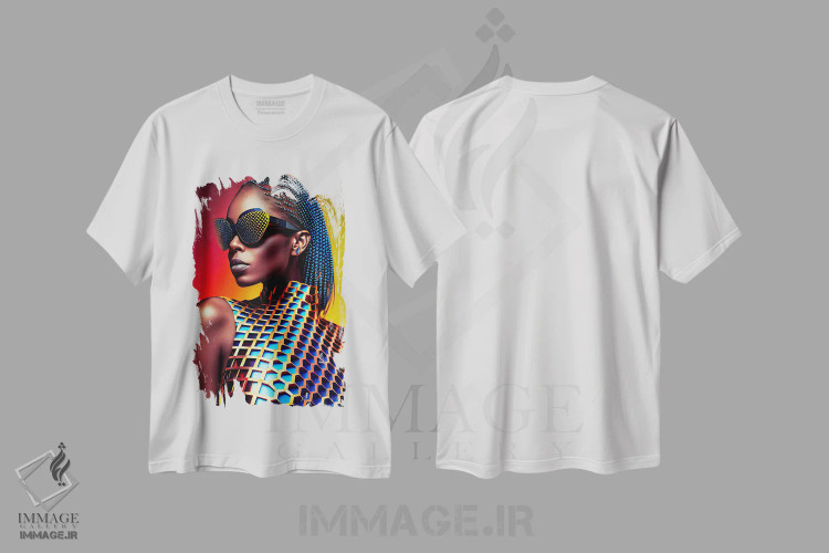 تیشرت سفید طرح دار آثار دیجیتال وایلد آرت - immage.ir