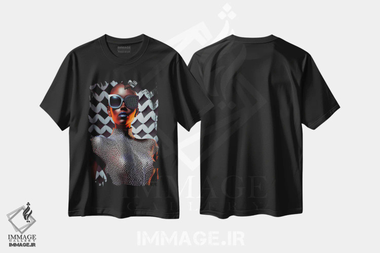 تیشرت مشکی طرح دار آثار دیجیتال وایلد آرت - immage.ir
