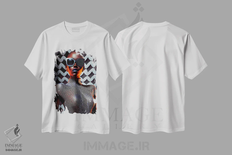 تیشرت سفید طرح دار آثار دیجیتال وایلد آرت - فروشگاه ایماژ