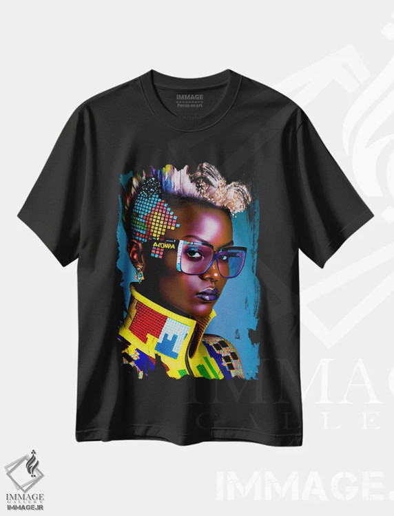 تیشرت مشکی طرح دار آثار دیجیتال وایلد آرت - immage.ir