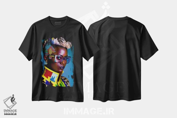 تیشرت مشکی طرح دار آثار دیجیتال وایلد آرت - immage.ir