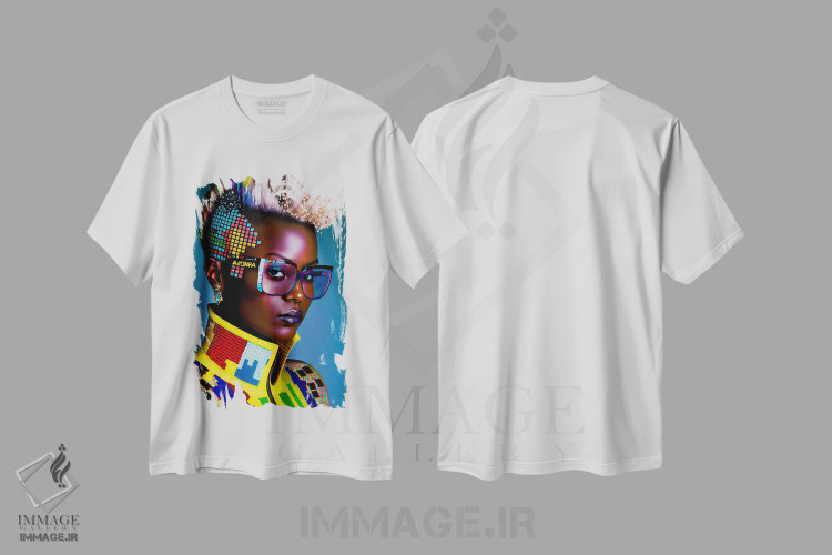 تیشرت سفید طرح دار آثار دیجیتال وایلد آرت - فروشگاه ایماژ