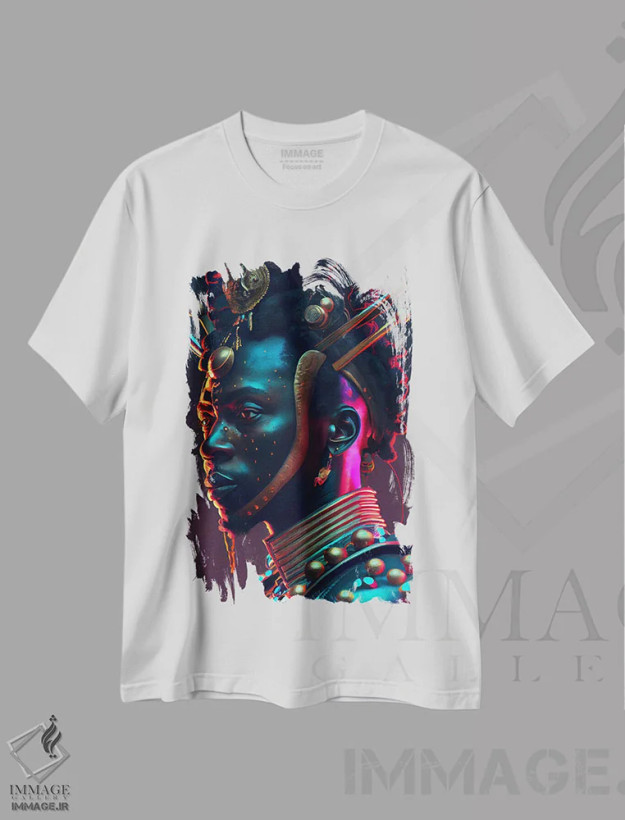 تیشرت سفید طرح دار آثار دیجیتال وایلد آرت - immage.ir