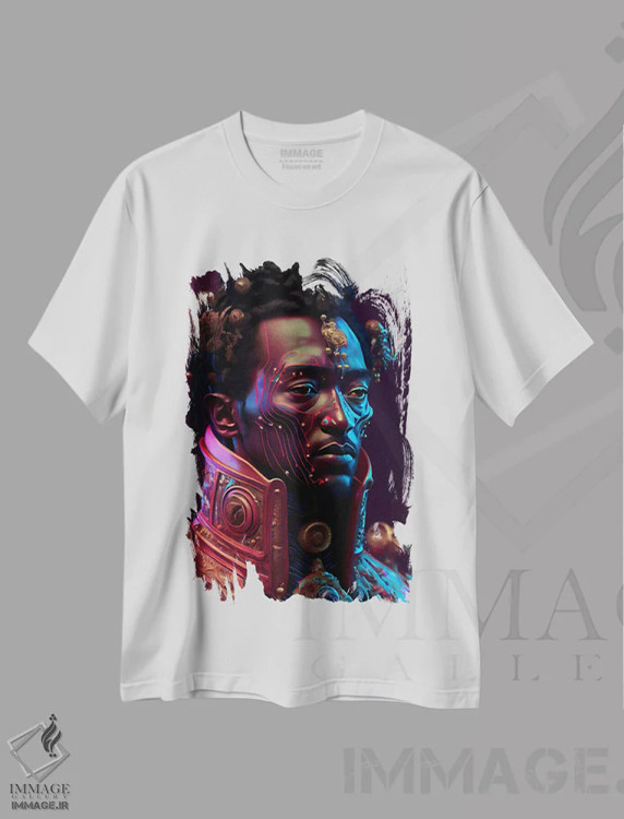 تیشرت سفید طرح دار آثار دیجیتال وایلد آرت - فروشگاه ایماژ