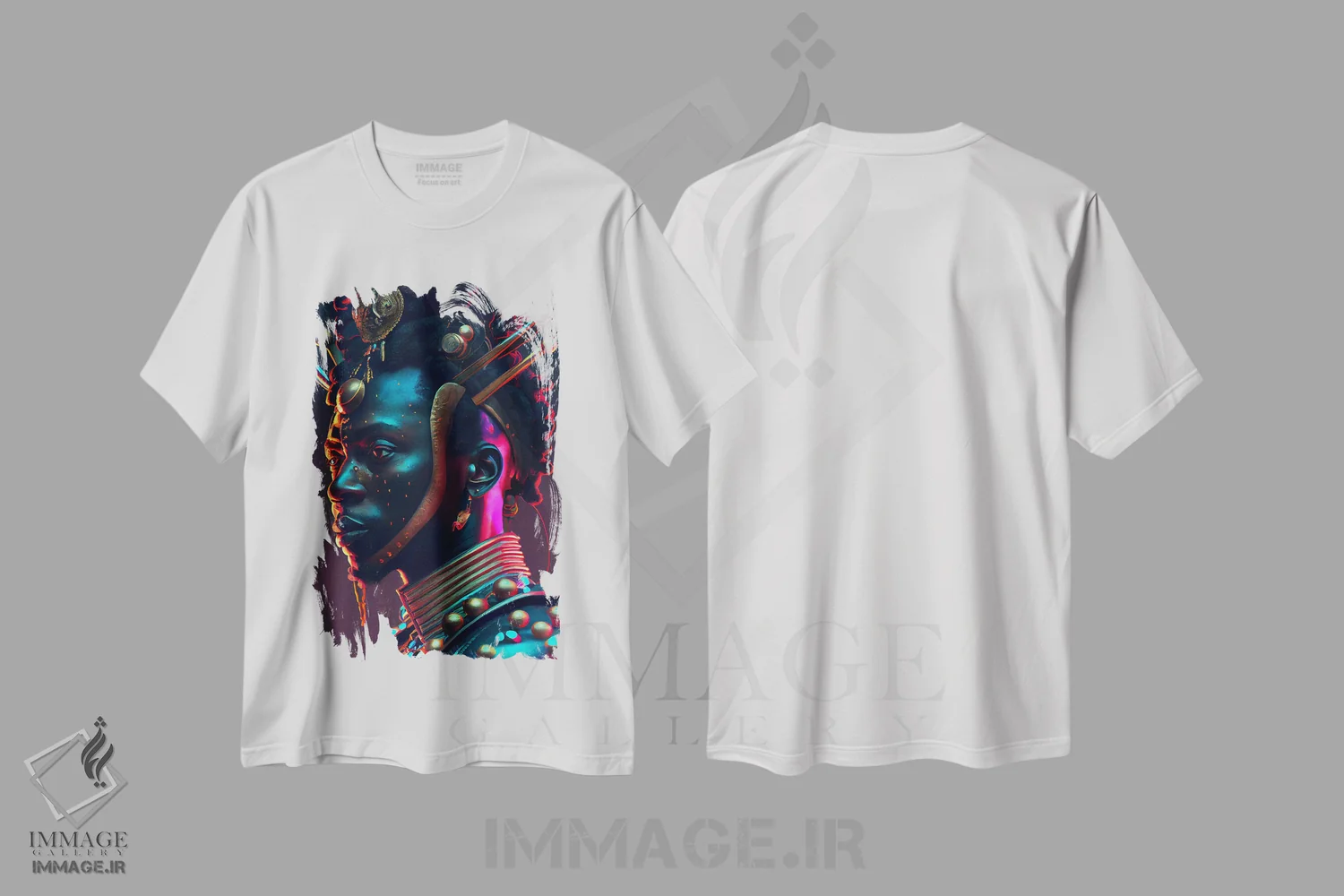 تیشرت سفید طرح دار آثار دیجیتال وایلد آرت - immage.ir