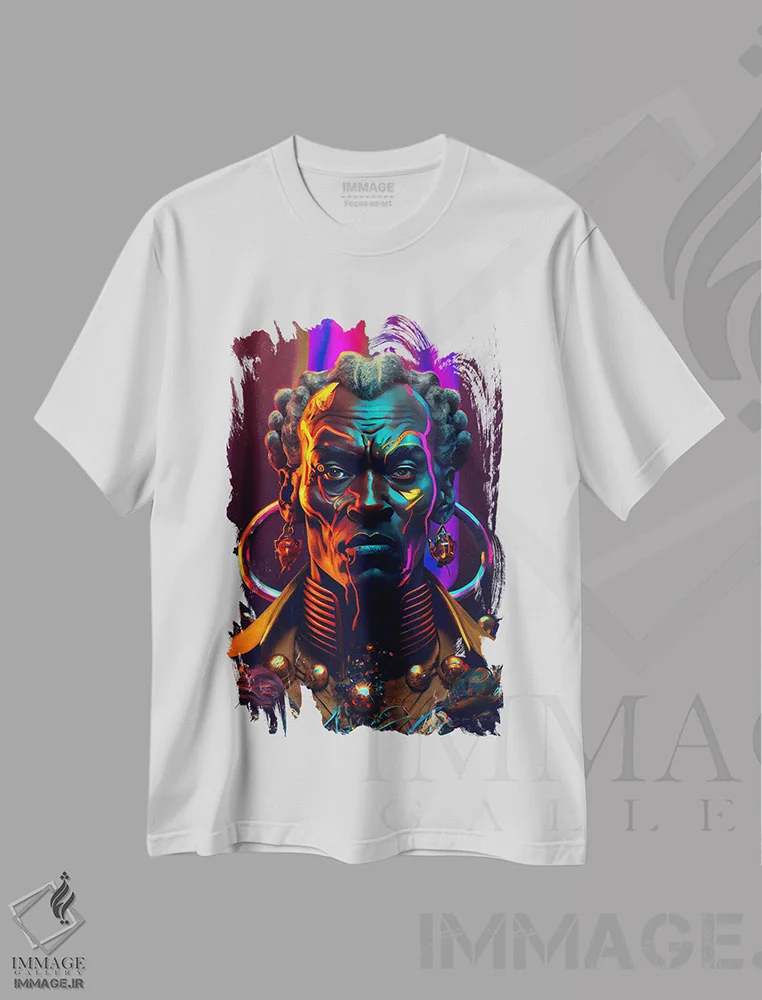 تیشرت سفید طرح دار آثار دیجیتال وایلد آرت - فروشگاه ایماژ