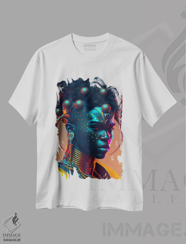 تیشرت سفید طرح دار آثار دیجیتال وایلد آرت - immage.ir