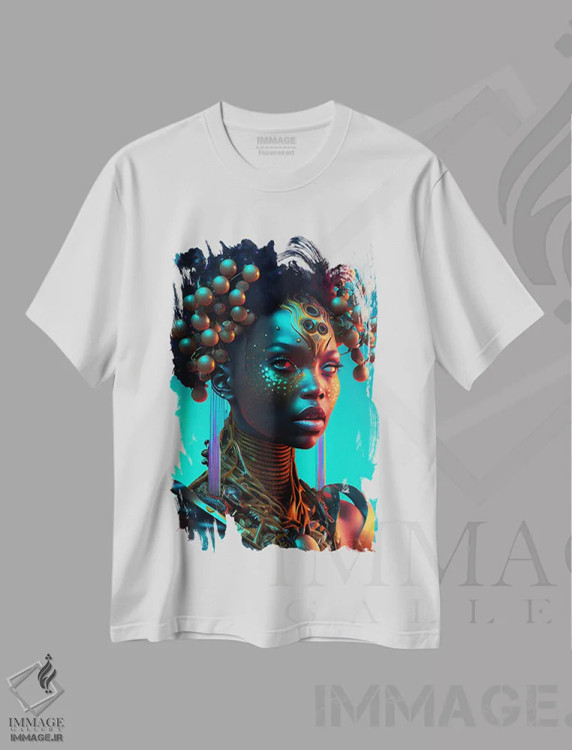 تیشرت سفید طرح دار آثار دیجیتال وایلد آرت - immage.ir