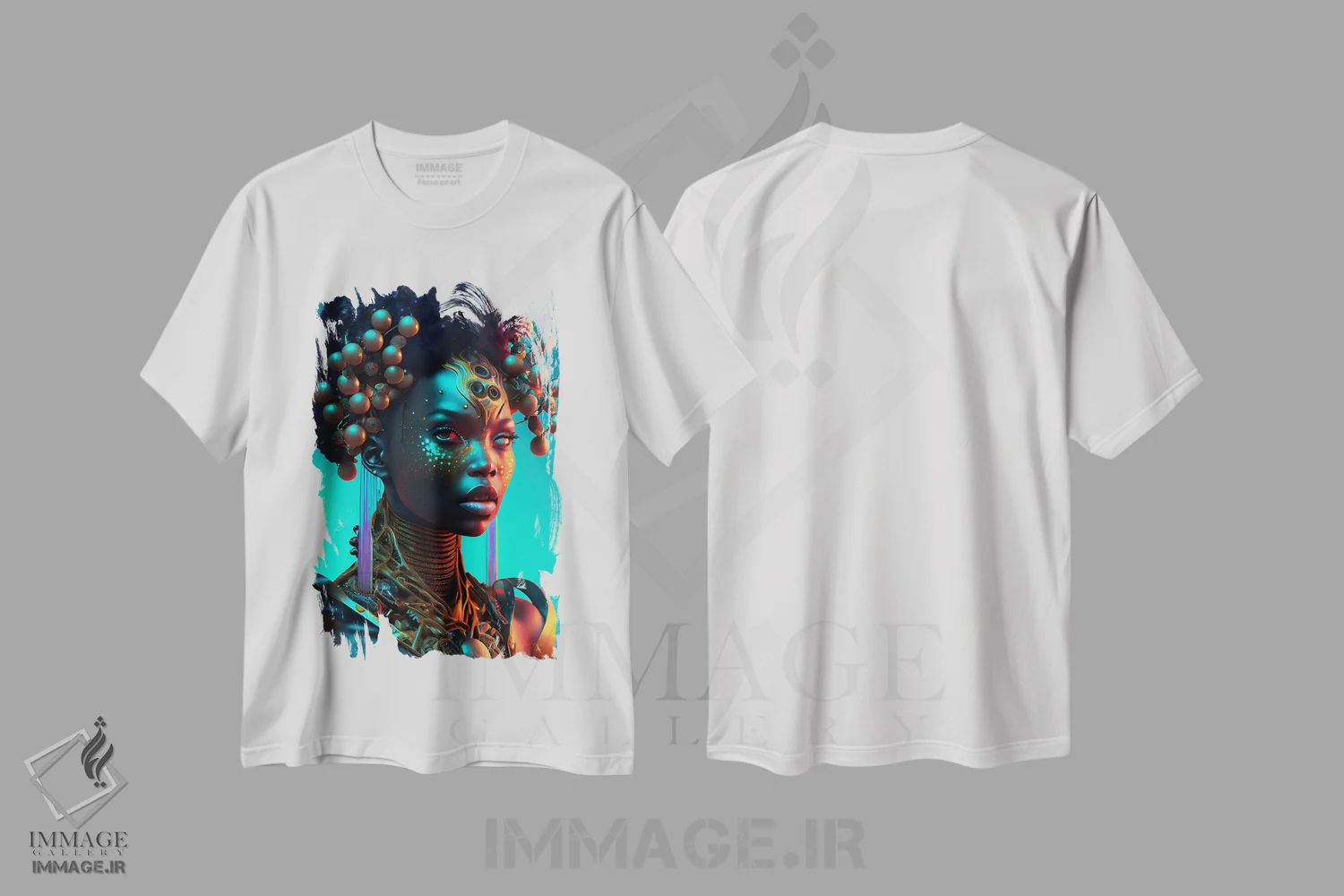 تیشرت سفید طرح دار آثار دیجیتال وایلد آرت - immage.ir