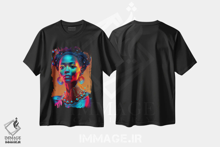 تیشرت مشکی طرح دار آثار دیجیتال وایلد آرت - immage.ir