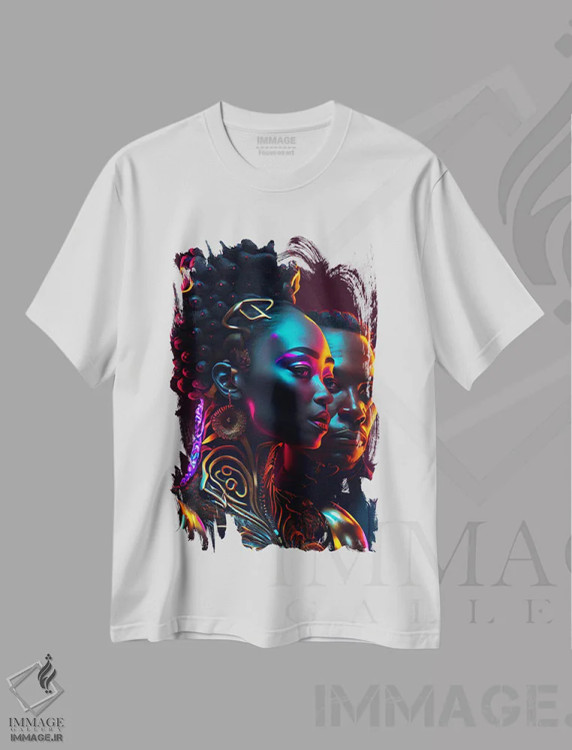 تیشرت سفید طرح دار آثار دیجیتال وایلد آرت - immage.ir