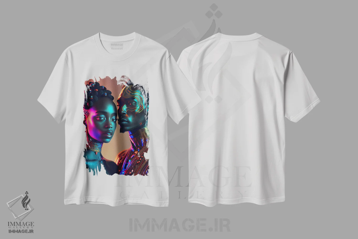 تیشرت سفید طرح دار آثار دیجیتال وایلد آرت - فروشگاه ایماژ