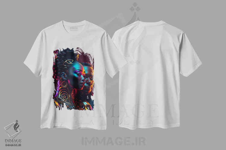 تیشرت سفید طرح دار آثار دیجیتال وایلد آرت - immage.ir