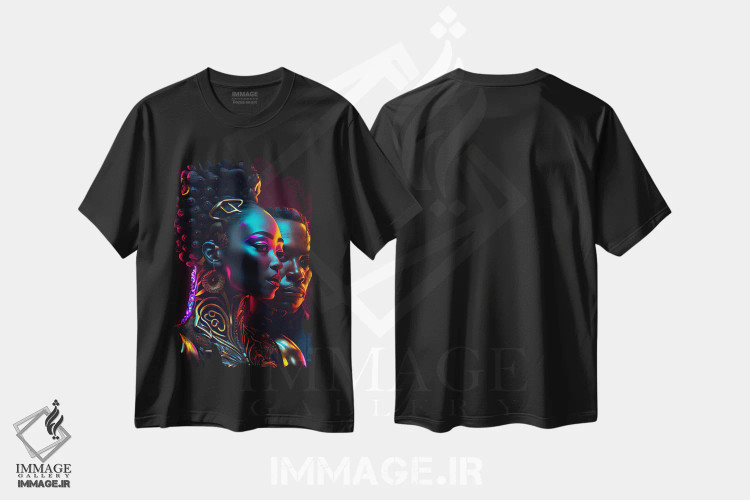 تیشرت مشکی طرح دار آثار دیجیتال وایلد آرت - فروشگاه ایماژ