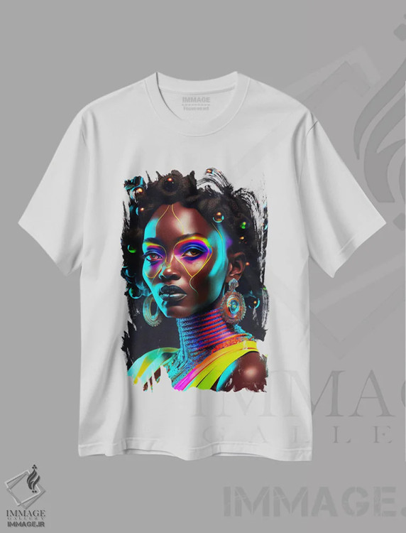 تیشرت سفید طرح دار آثار دیجیتال وایلد آرت - immage.ir
