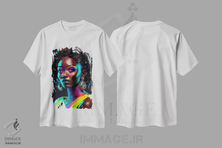 تیشرت سفید طرح دار آثار دیجیتال وایلد آرت - immage.ir