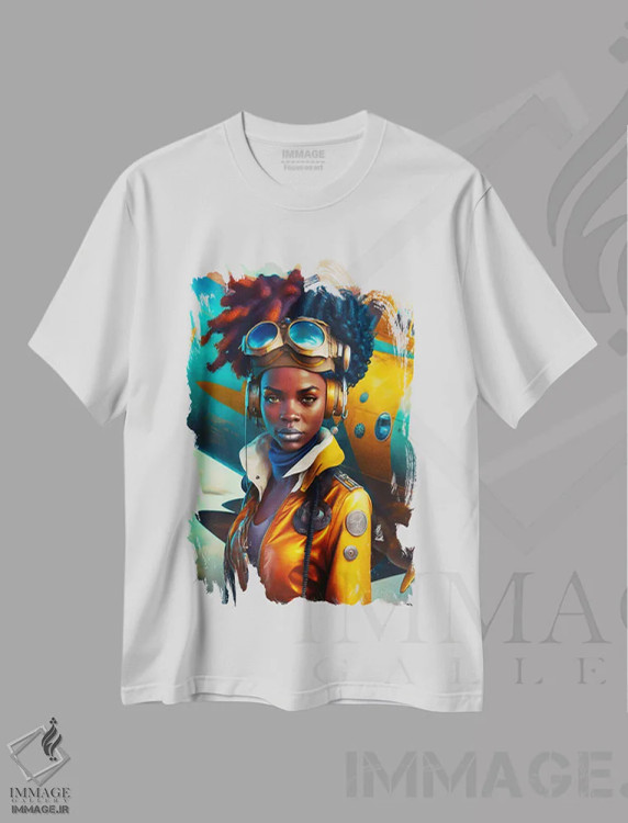 تیشرت سفید طرح دار آثار دیجیتال وایلد آرت - immage.ir