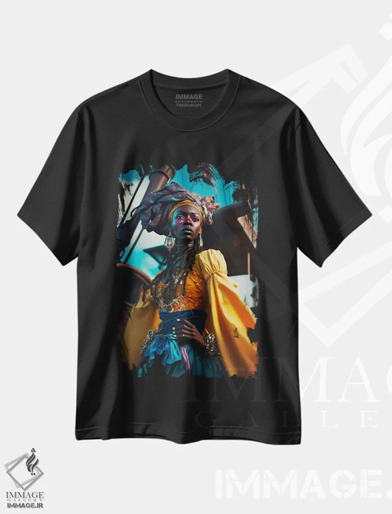 تیشرت مشکی طرح دار آثار دیجیتال وایلد آرت - immage.ir