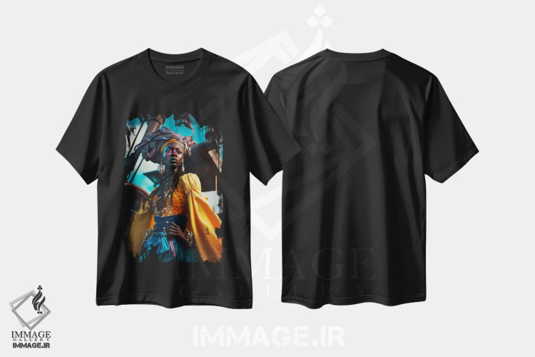 تیشرت مشکی طرح دار آثار دیجیتال وایلد آرت - immage.ir
