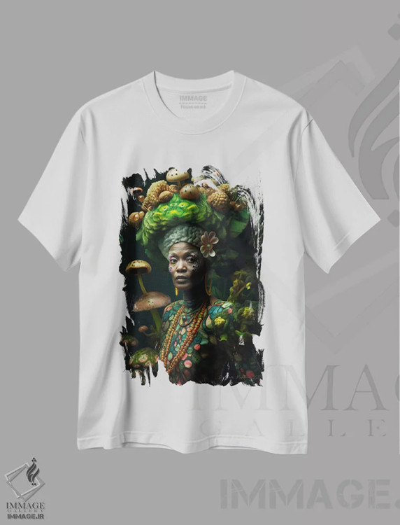 تیشرت سفید طرح دار آثار دیجیتال وایلد آرت - فروشگاه ایماژ