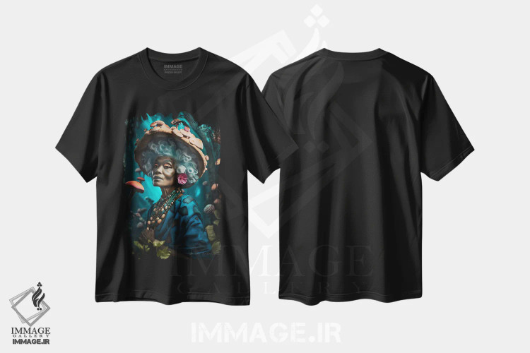 تیشرت مشکی طرح دار آثار دیجیتال وایلد آرت - immage.ir