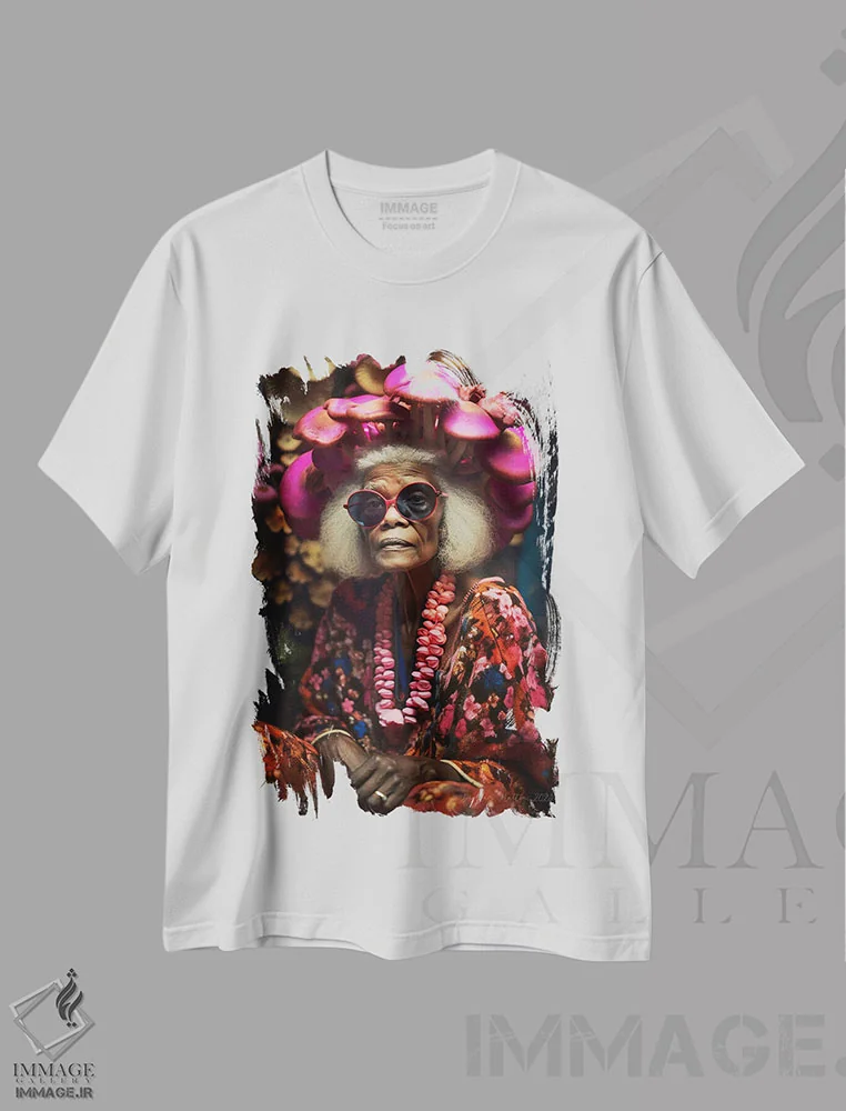 تیشرت سفید طرح دار آثار دیجیتال وایلد آرت - immage.ir