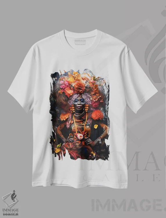 تیشرت سفید طرح دار آثار دیجیتال وایلد آرت - فروشگاه ایماژ