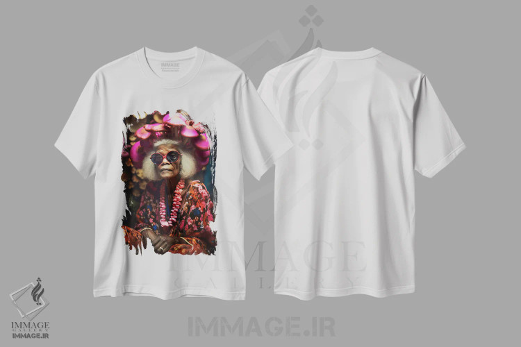 تیشرت سفید طرح دار آثار دیجیتال وایلد آرت - immage.ir