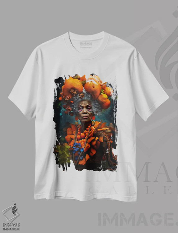 تیشرت سفید طرح دار آثار دیجیتال وایلد آرت - immage.ir
